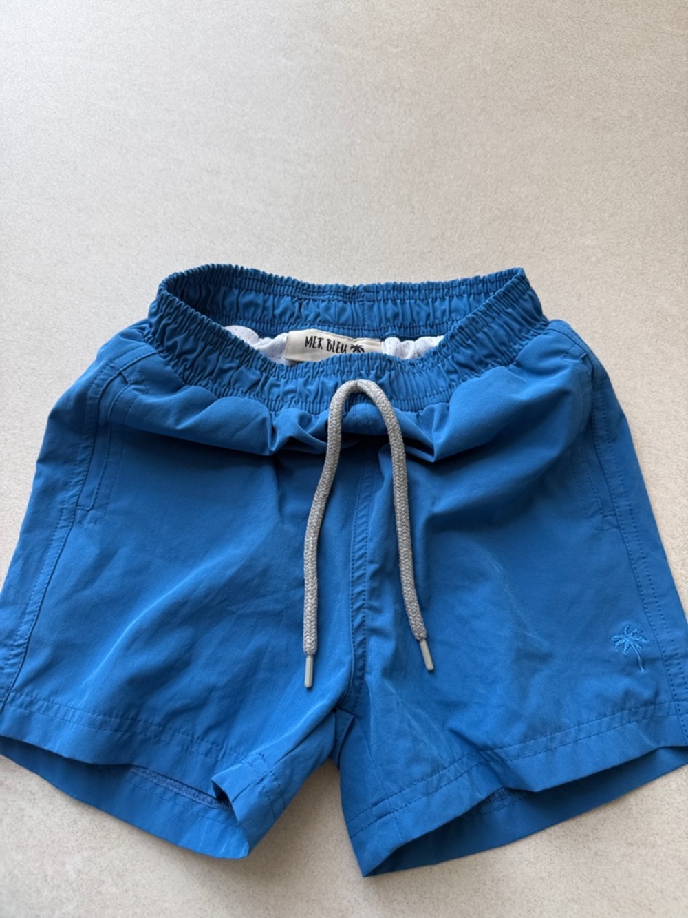 Mer bleu Blue Kids Swim Shorts with Drawstring